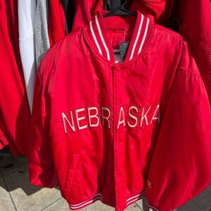 Vintage Red Nebraska Varsity Jacket